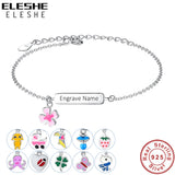 Personalized Engraved Name Bracelet for Girls, 925 Sterling Silver