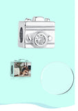 Sterling Silver Camera Square Bead Photo Charm for Bracelet