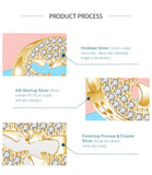 925 Silver Crystal Bee Charm Bead for Bracelets DIY Jewelry