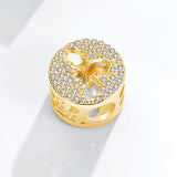 925 Silver Crystal Bee Charm Bead for Bracelets DIY Jewelry