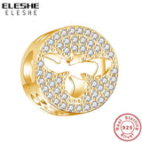 925 Silver Crystal Bee Charm Bead for Bracelets DIY Jewelry