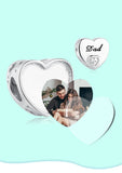 925 Silver Dad's CZ Bead Photo Charm Bracelet Gift Women