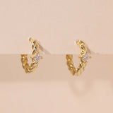 925 Sterling Silver Twist Hoop Earrings with CZ for Women 18K Plated