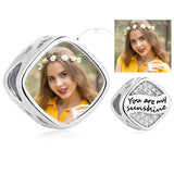 925 Silver You Are My Sunshine CZ Charm Bead for Bracelet