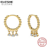 925 Silver Star Zircon Small Hoop Earrings Birthday Jewelry