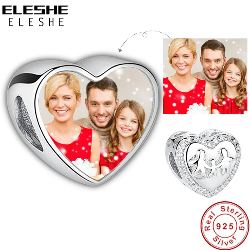 Sterling Silver Heart Charms Beads for Bracelets