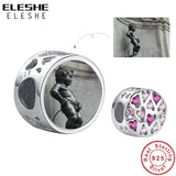 Manneken Pis Photo Charm Bead 925 Silver Bracelet DIY Jewelry