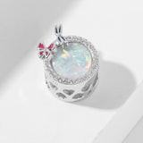 925 Silver Butterfly Opal Round Bead Charms for Bracelet