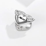 925 Silver Angel Wings Heart Bead for Bracelet DIY Jewelry