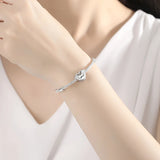 925 Silver Angel Wings Heart Bead for Bracelet DIY Jewelry