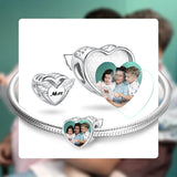 925 Silver Angel Wings Heart Bead for Bracelet DIY Jewelry