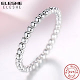 925 Sterling Silver Rings Women Wedding Stackable Round Ball Beaded Finger Rings