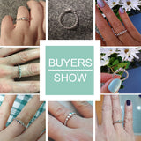 925 Sterling Silver Rings Women Wedding Stackable Round Ball Beaded Finger Rings