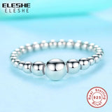 925 Sterling Silver Rings Women Wedding Stackable Round Ball Beaded Finger Rings