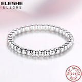 925 Sterling Silver Rings Women Wedding Stackable Round Ball Beaded Finger Rings