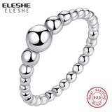 925 Sterling Silver Rings Women Wedding Stackable Round Ball Beaded Finger Rings