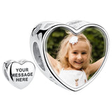 Engrave Letter Charm Bead 925 Silver Personal Photo Fit Bracelet