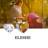 925 Silver Baby Carriage Photo Heart Charm for Bracelet