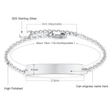 Personalized 925 Silver Name Charm Bracelet for Women