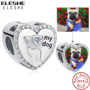 925 Silver Dog Heart Charm Bracelet for Women