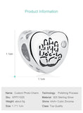 925 Sterling Silver Heart Baby Handprint Charm Bead for Bracelet
