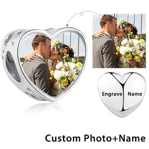 Personalized 925 Sterling Silver Heart Charm for Bracelet