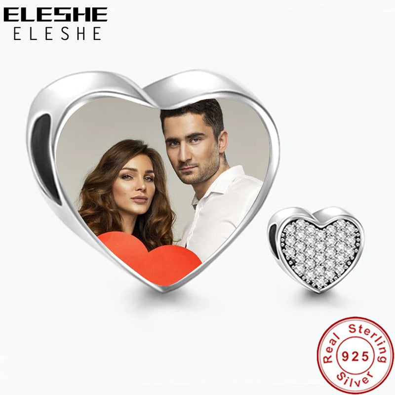 Personalized Crystal Heart Charm Bead for Bracelet DIY Jewelry