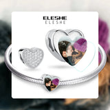 925 Silver Crystal Heart Bead Charms for Bracelets