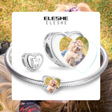 925 Silver Heart Dog Charms Bracelet Beads Jewelry