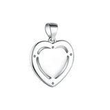 Heart Pendant Necklace with Crystal Inlay