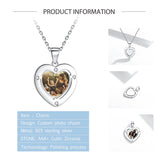 Heart Pendant Necklace with Crystal Inlay