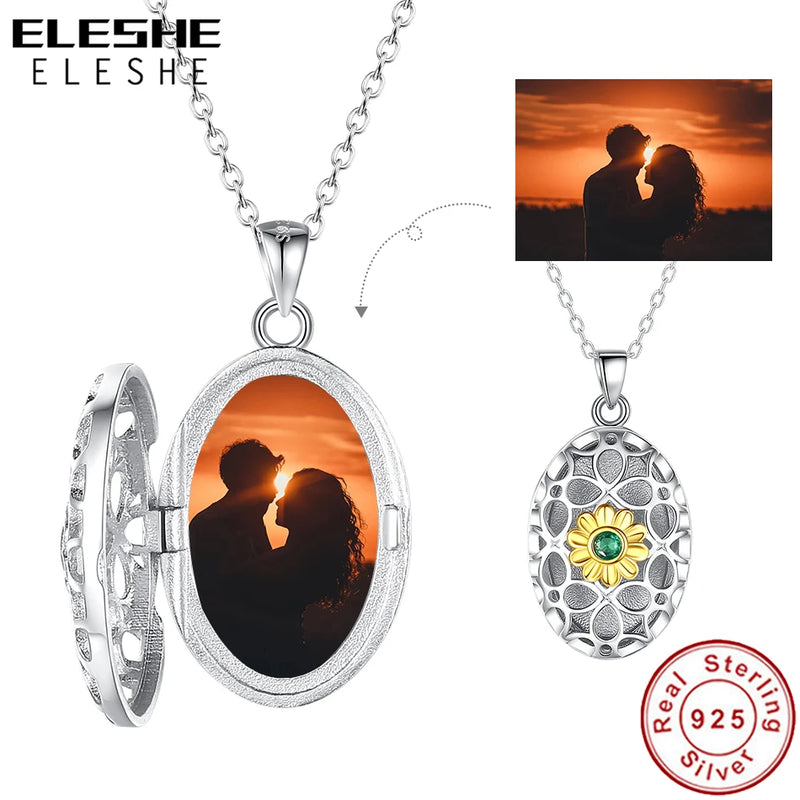 925 Silver Forever Love Flower Pendant Necklace DIY Chain