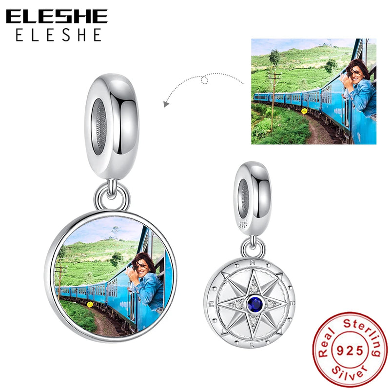 Personalized Photo Beads 925 Sterling Silver Dangle Charms