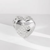 Cat Heart Charm 925 Silver Zircon Bead for Bracelet DIY