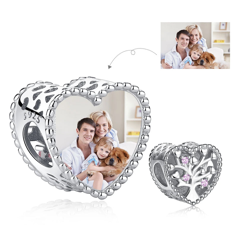 Pet Cat Dog Heart Charm Bead 925 Silver Bracelet Women DIY Jewelry