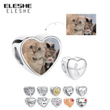 Pet Cat Dog Heart Charm Bead 925 Silver Bracelet Women DIY Jewelry