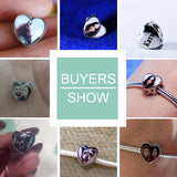 925 Sterling Silver Personalized Heart Name Photo Charms for Bracelet