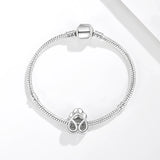 925 Silver Heart Pet Paw Photo Charm Bracelet Bead