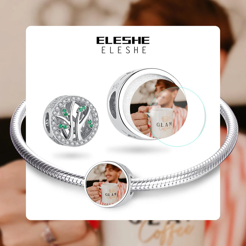 Personalized Photo Fine Bead 925 Silver Family Tree Charms