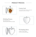 925 Silver Heart Pendant Photo Necklace Customized Wedding Jewelry
