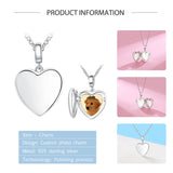 925 Silver Heart Pendant Photo Necklace Customized Wedding Jewelry