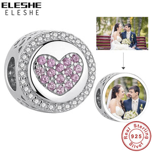Personalized 925 Silver Heart Beads for Bracelet