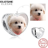 Pet Paw and Bone Photo Bead Charm for Bracelets