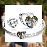925 Sterling Silver Hollow Star Heart Bead for Bracelet DIY