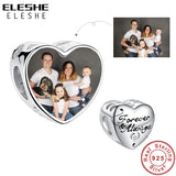 925 Sterling Silver Forever Always Heart Bead for Bracelet DIY