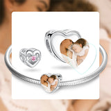 925 Silver Mom Love Heart Bead Charm for Bracelet DIY