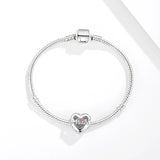 925 Silver Mom Love Heart Bead Charm for Bracelet DIY