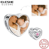 925 Silver Mom Love Heart Bead Charm for Bracelet DIY