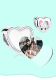925 Silver Baby Carriage Heart Charm Photo Bead Bracelet DIY Jewelry