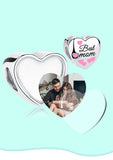 925 Silver Mom Heart Charm Photo Bead for Bracelet DIY